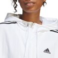 thumbnail image 3 of Women's adidas Essentials 3-Stripes Woven Windbreaker Color: Black Size: SMALL, 3 of 5