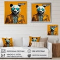 thumbnail image 4 of Designart "Fashionable Panda in a Suit II" Animals Framed Wall Art Decor - Modern White Panda Entryway Framed Wall Art Print, 4 of 6