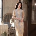 thumbnail image 1 of 2025 Retro Spring New Blue Lace Cheongsam Fairy Dress, 1 of 5