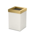 thumbnail image 4 of Gatco Elevate Stainless Steel 3 Gallon Square Wastebasket, Matte Pearl/Brass Lid, 4 of 5