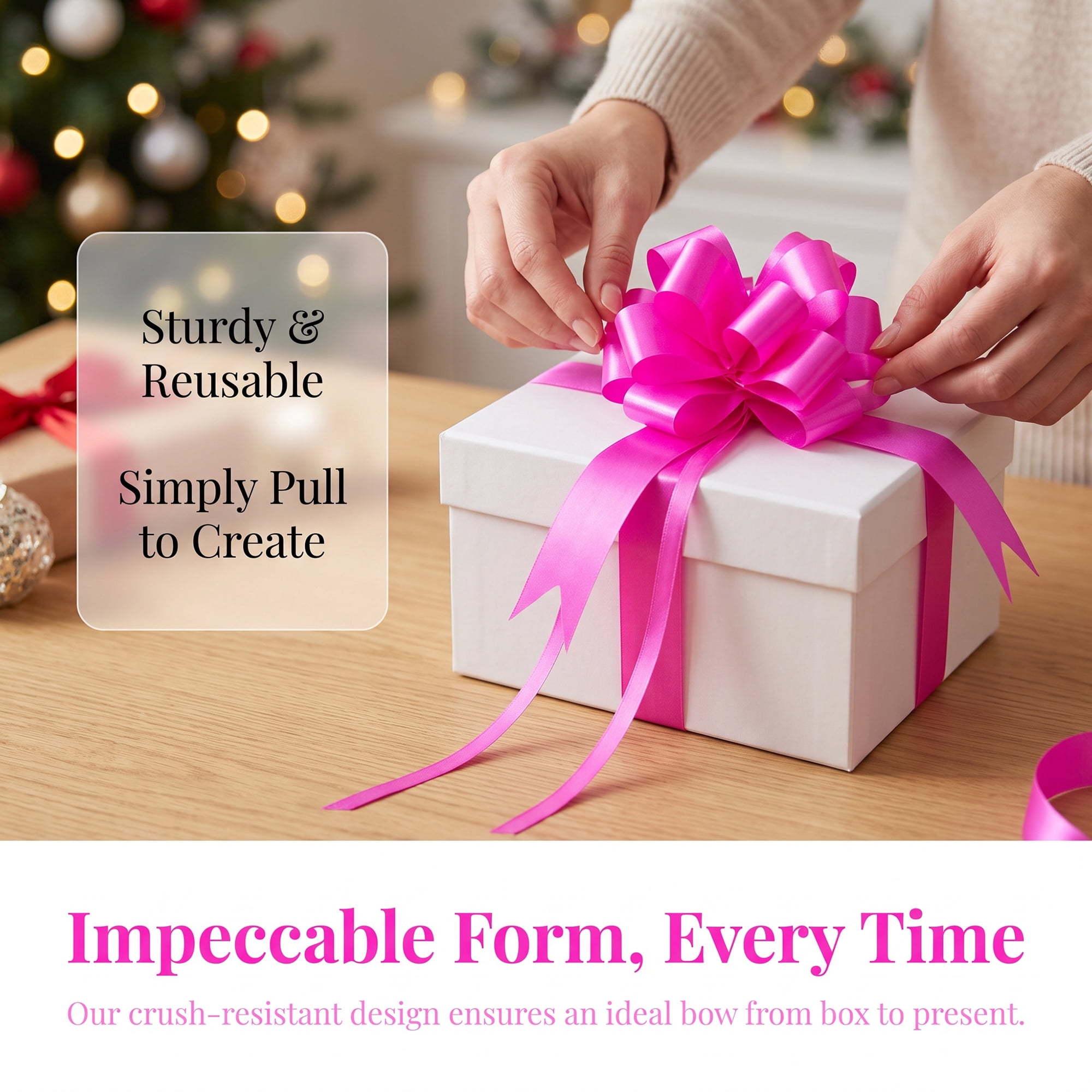 Unique Bargains Crush-Resistant Metallic Bows for Gift Wrapping and Decoration Rose Red