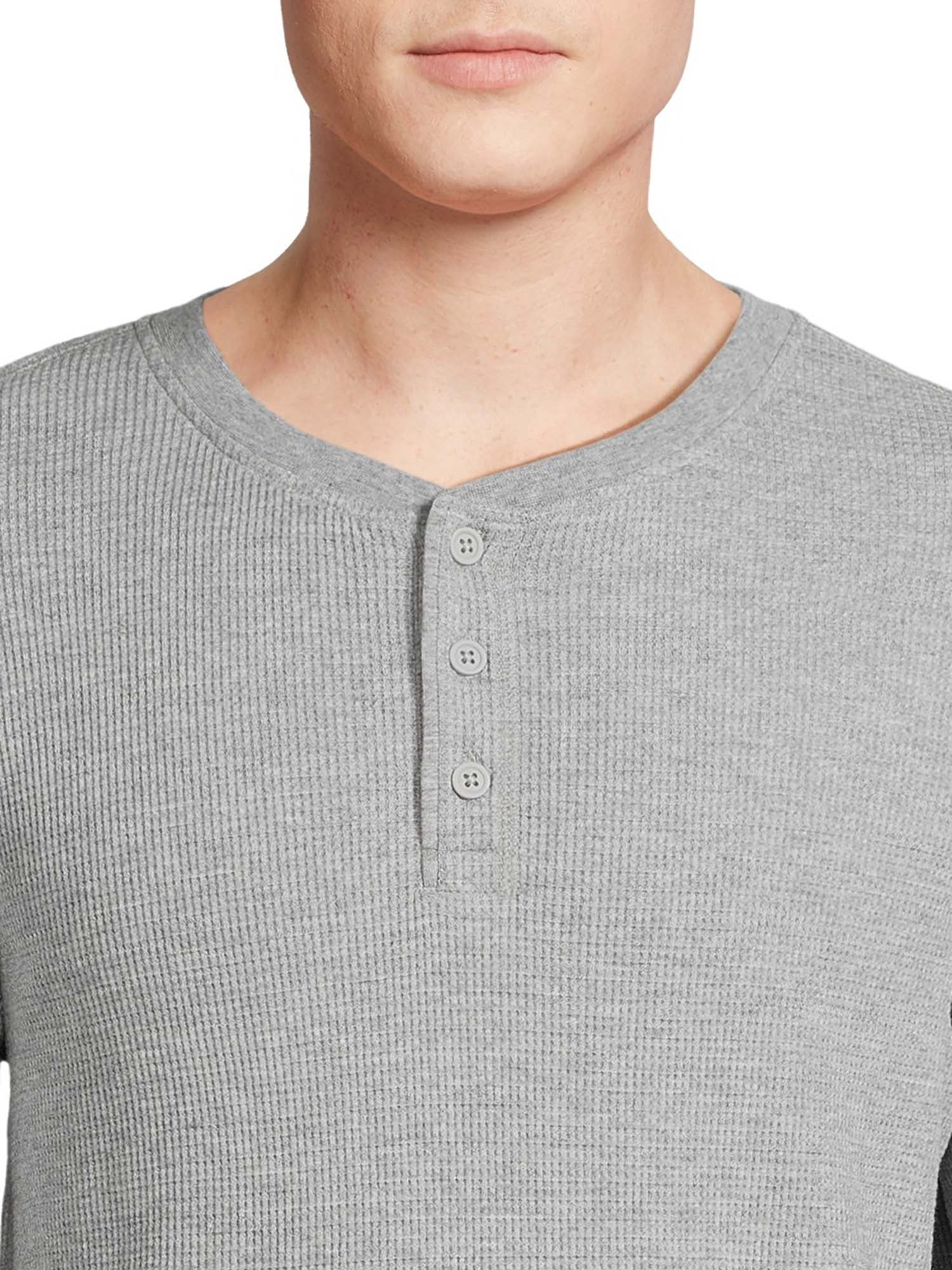 George Men's Long Sleeve Henley Shirt and Thermal Crewneck Tee, 2-Piece, Sizes XS-5XL