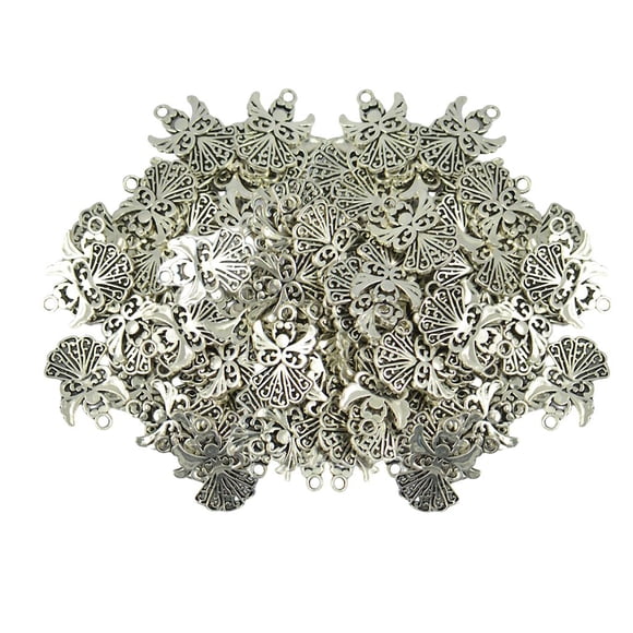 simhoa 100 Pcs de Bijoux Chauds en Filigrane Tibétain avec Breloques d'Ange Ajourées