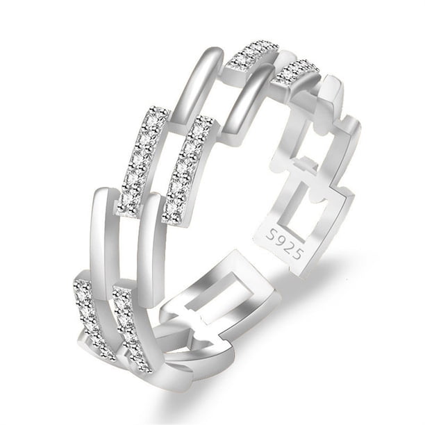 Jumpingount Anillo Irregular para mujer, anillos de apertura ajustables de aleación de Zinc, decoraciones de mano para citas, joyería para madre Ropa, zapatos y accesorios Miscelánea
