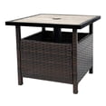 thumbnail image 3 of Prime Garden Wicker Patio Side Table with Umbrella Hole,Brown, 3 of 6