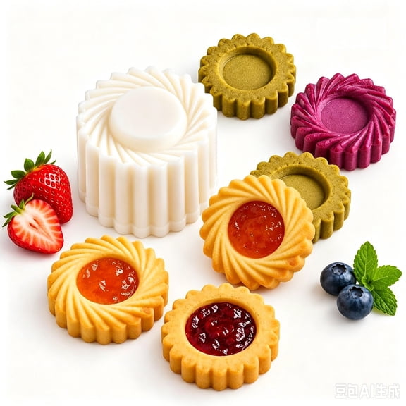 SouMaox Double-Ended Cake Mould, 2-in-1 Double-Sided Plastic Dessert Mold with Carved Patterns, Detachable Design for DIY Baking at Home