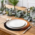 thumbnail image 2 of Burnt Orange Black Ombre Round 13 Inch Placemats Set of 4, Modern Abstract Striped Gradient HeatResistant Non Slip Place Mats for Dining Table, Wipeable Braided Kitchen Table Mats for Housewarming, 2 of 9