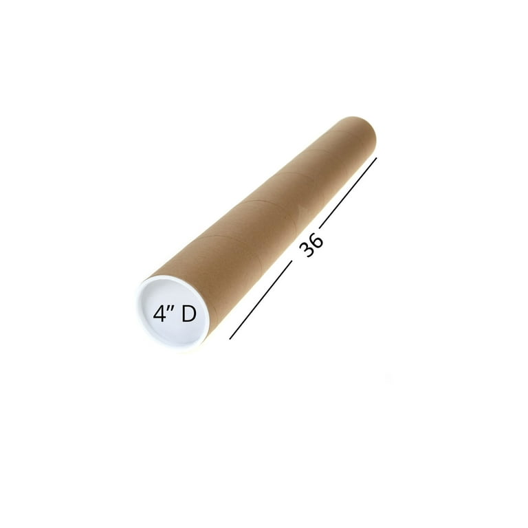 Tubeequeen Kraft Mailing Tubes with End Caps - Art Shipping Tubes 4-inch x  36-inch L, 6 Pack 