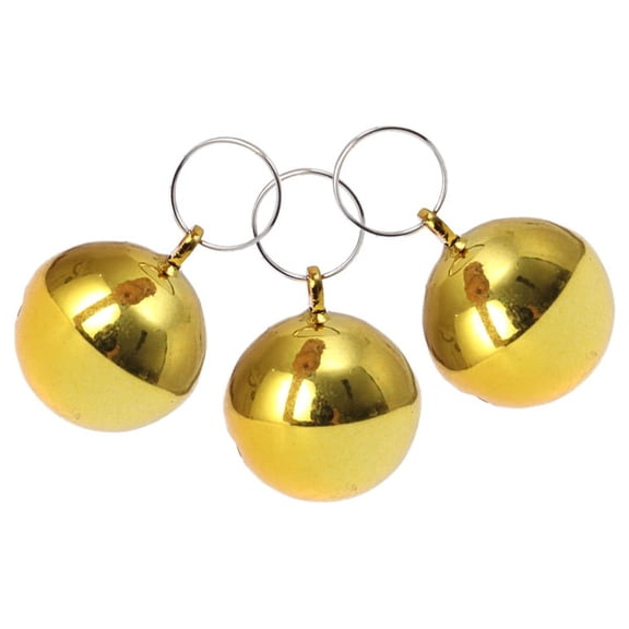 UEETEK 3Pcs Brass Bells for Dog Collar Small Pet Bells with Adorable Yellow Design