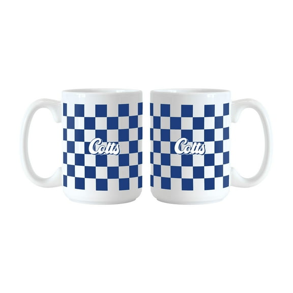 Indianapolis Colts 2-Pack 15oz. Checkered Wordmark Mug Set