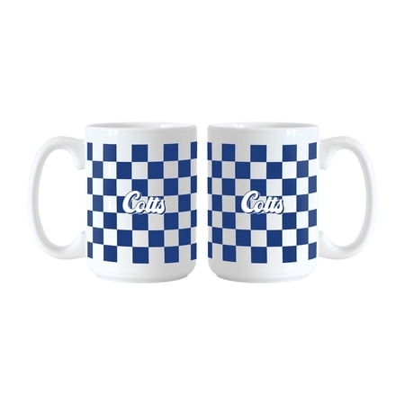 Indianapolis Colts 2-Pack 15oz. Checkered Wordmark Mug Set