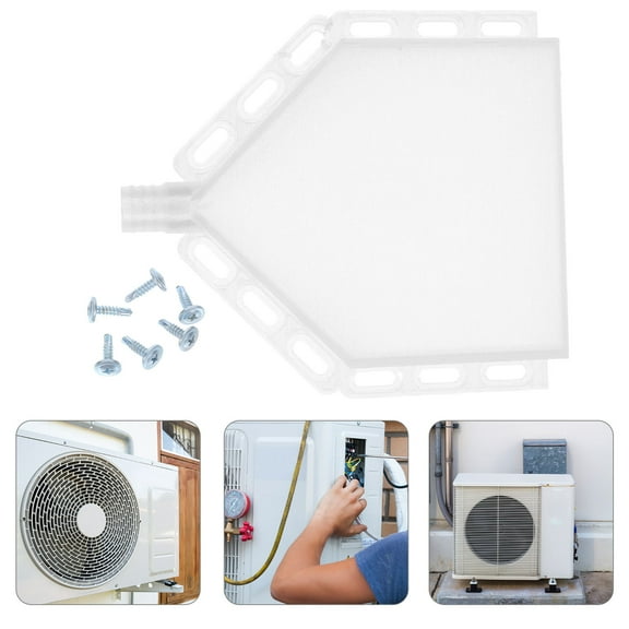 PENIKOKO White Plastic Air Conditioner Drip Pan, 1.5cm Hole Diameter, Weather Resistant, Easy Installation for Home Use