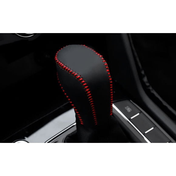 2021-2023 for VW Taos Black Leather Inner Gear Shift Knob Cap Cover Trim