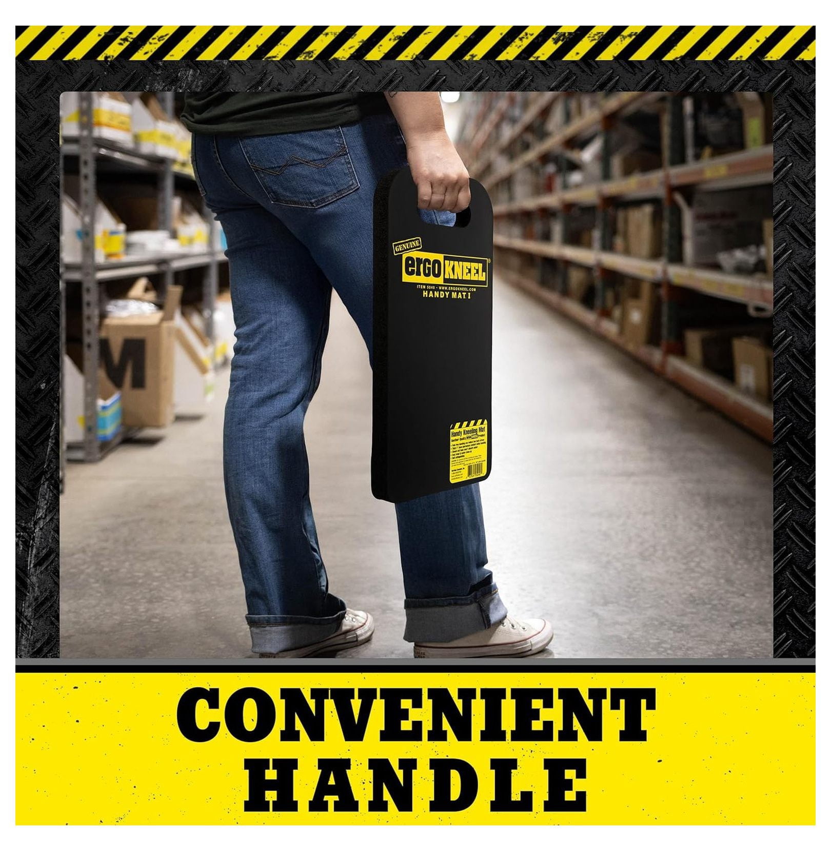 Foam Kneeling Pad – Extra Thick 1” Kneeling Mat 8” x 16” | Working Pad for Knees & Back | Heavy-Duty Anti-Fatigue Knee Cushion | Portable Industrial Kneeling Pad, Garden Mat