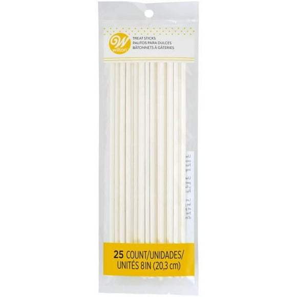 Bâtonnets à gâterie blancs de 8 po (20 cm) Wilton 25 unités