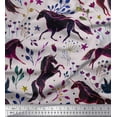 thumbnail image 1 of Soimoi Poly Georgette Fabric Leaves,Floral & Unicorn Animal Print Fabric by Yard 42 Inch Wide, 1 of 3