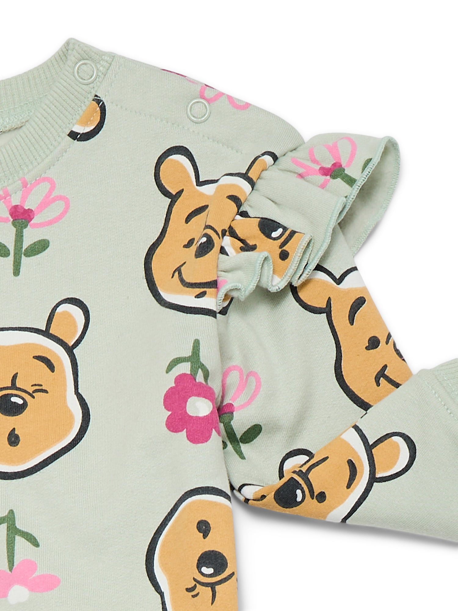 Winnie the Pooh Baby Girls Fleece Crewneck Top and Pants Set, 2-Piece Sizes 0M-24M