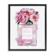 thumbnail image 1 of Stupell Industries Glam Botella de perfume V2 Flor Plata Rosa Peonía Diseño por Amanda Greenwood Marco flotante negro azabache 16 x 20, 1 of 1