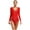 Red, variant on Jowowha Women's Fringe Bodysuit Rumba Tango Latin Dancewear V Neck Long Sleeve Dance Leotard Red S