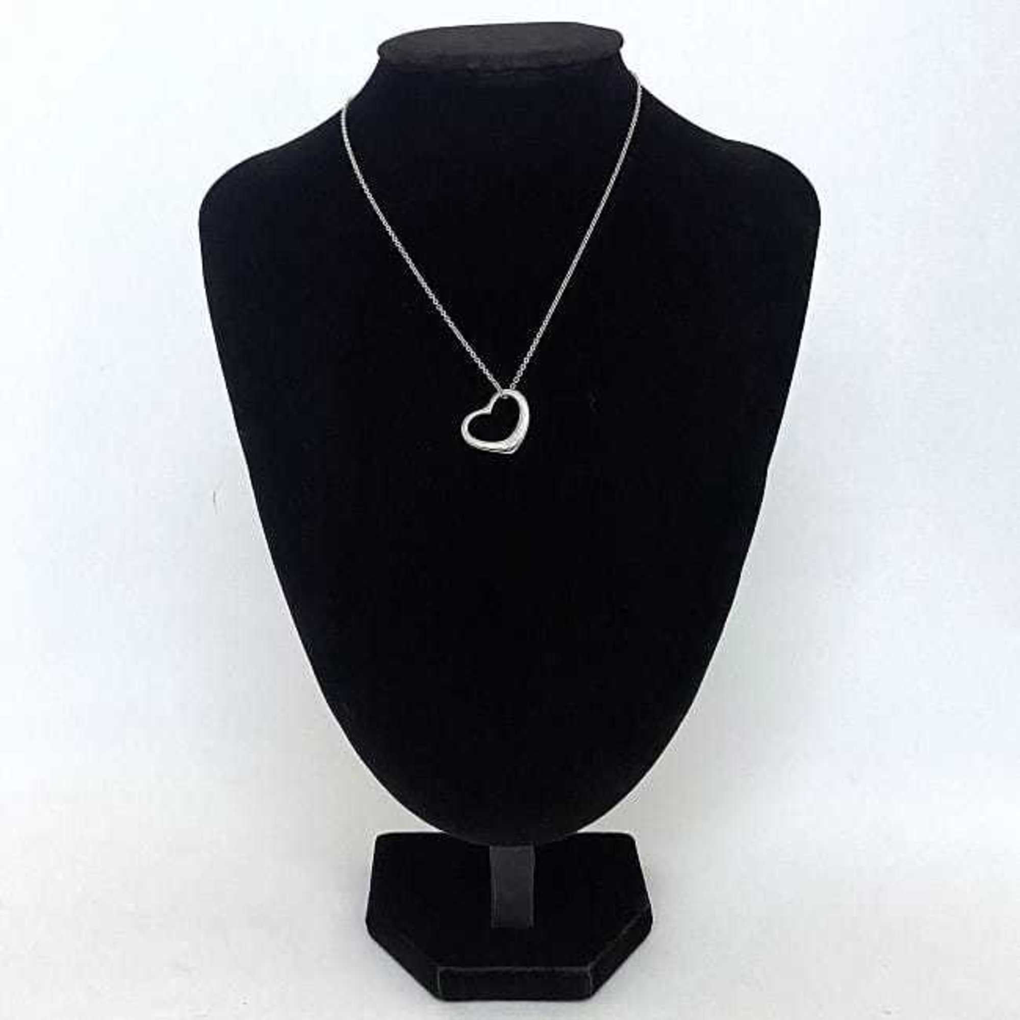 Pre-Owned Tiffany Open Heart Necklace Silver Elsa Peretti