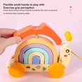 thumbnail image 4 of Wooden Blocks 1 Set Parent-child Toys Smooth Surface Innovative Children Rainbow Snail Drag Car Toy, 4 of 4