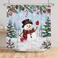 thumbnail image 6 of Tchckioa Shower Curtain,Winter Snowman Privacy Protection Hooks Bath Curtain for Bathroom Decor,72x72, 6 of 6