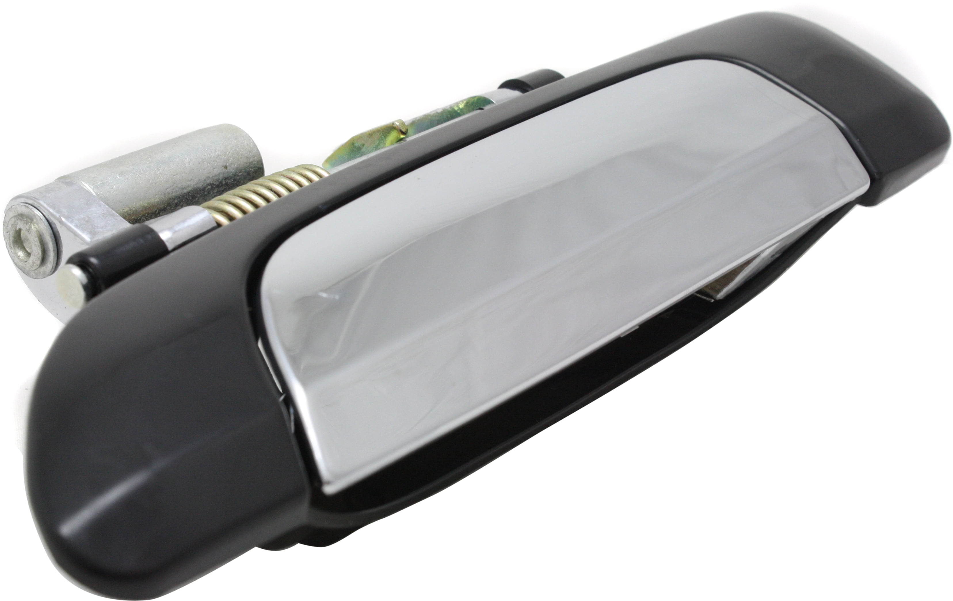 Replacement REPH491364 Exterior Door Handle Compatible with 2001-2005 Honda Civic Rear, Left Driver Chrome Lever with Smooth Black Bezel