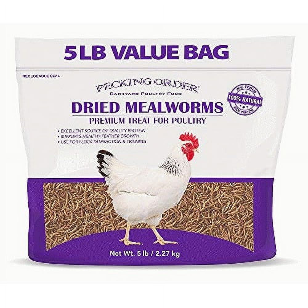 (3 pack) Pecking Order Dried Mealworms Backyard Chicken Treat, 5 lb. Poultry Feed & Treat. Value Size!