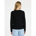 thumbnail image 3 of Time and Tru Women's Slim Crewneck Tee with Long Sleeves, Sizes XS-XXXL, 3 of 5
