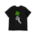 thumbnail image 5 of Men's Skull Hand Four-Leaf Clover T-Shirt- Irish Lucky Charm, Heavy Loose Short Sleeve Crew Neck T-Shirt, 5 of 10