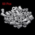 thumbnail image 3 of Unique Bargains 6-32 Écrous Rivets en Alliage d'Aluminium Tête Plate Filetée Écrou Argent 50 Pcs, 3 of 5