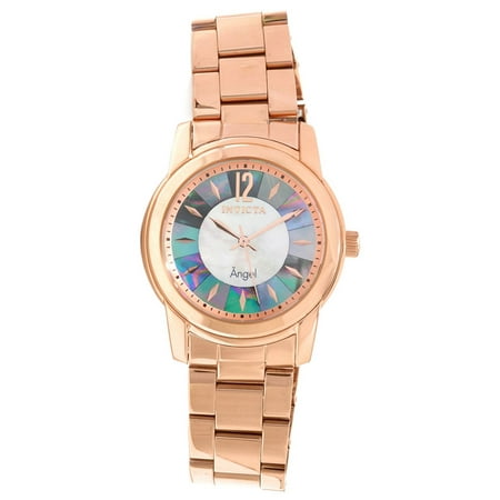 Invicta 12631 Women's Angel Mother of Pearl Dial Rose Gold Plated Steel Bracelet Watch