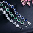 thumbnail image 6 of Blue Cubic Zirconia Love Heart Tennis Chain Link Bracelet CZ Fashion Brand Gift, 6 of 9