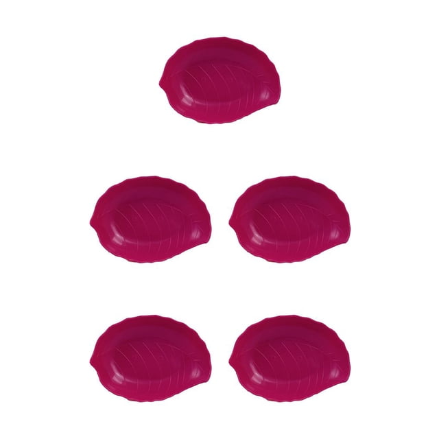 Guardoinrt Snack Tray Candy Plate Fruit Basket Compact Size Leaf Multifunctional Party Accessory Decoration Wedding Supplies Rose Red 5Set