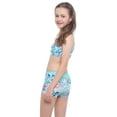 thumbnail image 4 of CHICTRY Little Girls 2-pc Swimsuit Floral Patterns Crop Top with Bottoms Swimwear Turquoise 14, 4 of 7