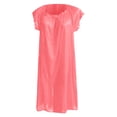 thumbnail image 4 of Nightgowns for Women Solid Color Ice Silk Short Sleeve Midi Dress with Lace Sleeves Loose Sleepwear Womens Nightdress Watermelon Red, 4 of 4