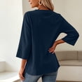 thumbnail image 6 of Maplenight Going Out Tops for Women V Neck Criss Cross Front 3/4 Sleeve Shirts Casual Vacation Womens Fall Tops, 6 of 7
