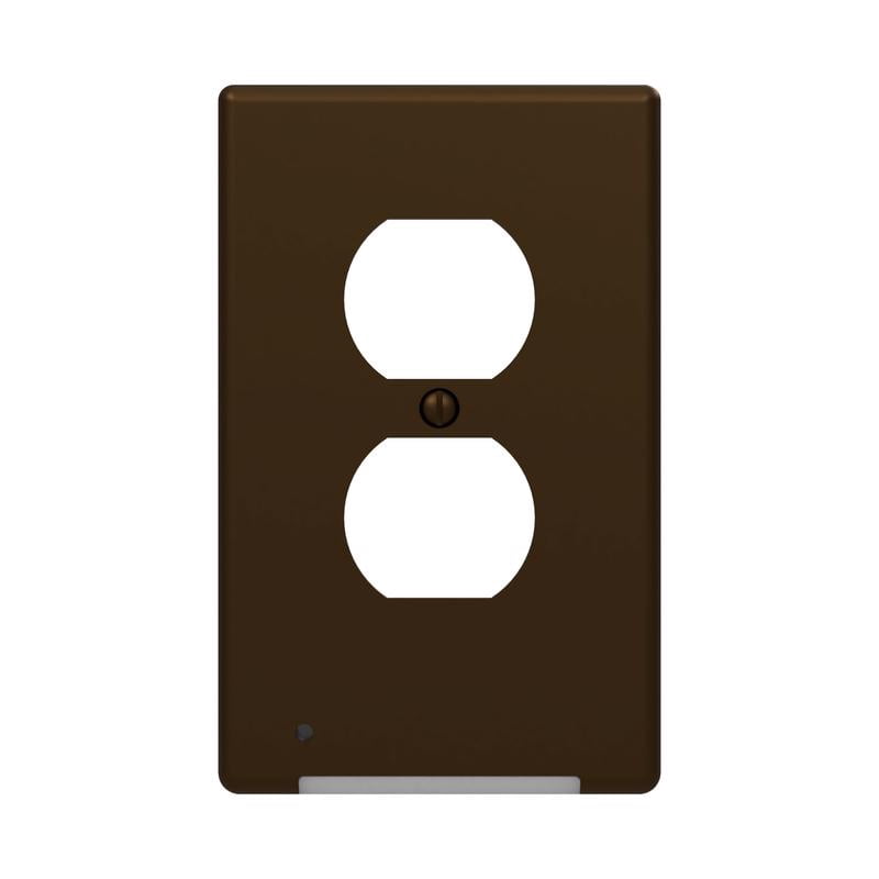 Westek LCR-CCDO-DB Nightlight Wall Plate LumiCover Aged Bronze Bronze 2 gang Plastic Duplex Outlet Aged Bronze