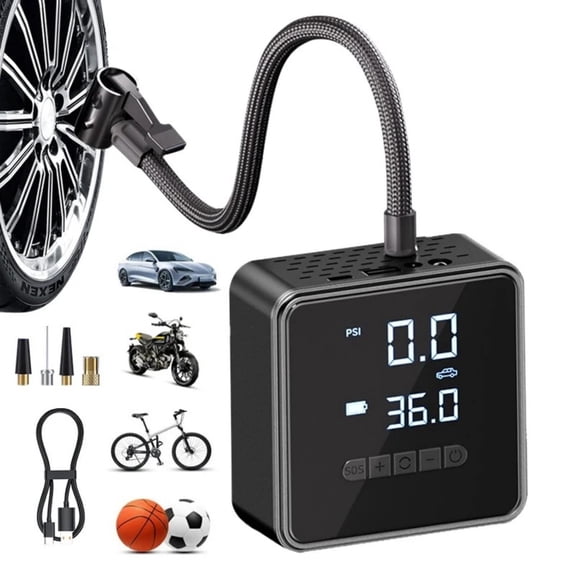 Cordless Tire Inflator Portable Air Compressor,150PSI 6000mAh Long Range Battery Air Pump for Car Tires,Bike,Motorcycle Electric Pump with LED Light & Digital Pressure Gauge