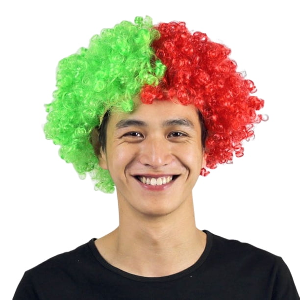 Soidarity Peluca de payaso Fiesta de pelo Pelos sintéticos Aficionados al fútbol Fiestas Sombreros Type4 NO4