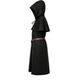 thumbnail image 4 of SAWOBUUN Mens Renaissance Set Medieval with Hooded Surcoat Leather Belt Ren Faire Halloween Outfit, 4 of 6