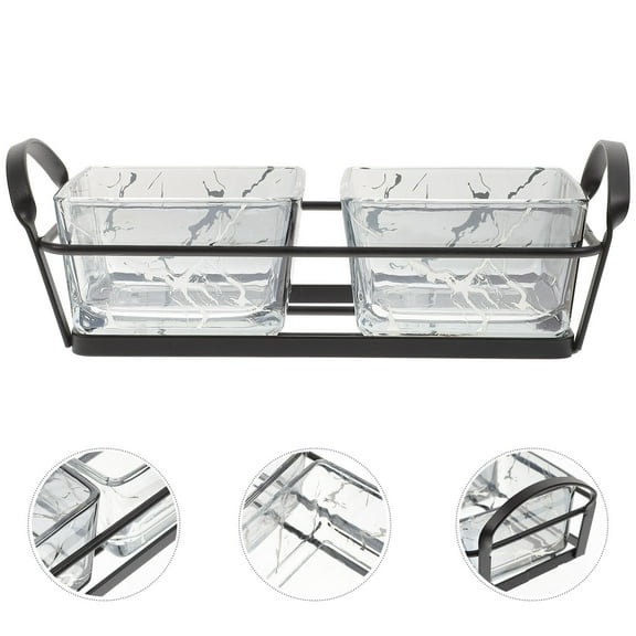Soimiss 1Set Elegant Glass Fruit Platter Tray for Party Serving Chips Dips and Desserts