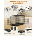 thumbnail image 6 of 30 inch Dog Crate Double Door Dog Crate w/Divider for Puppy Collapsible Metal Dog Crate with Removable Tray Wire Dog Kennel Pet Crate for Small Medium Dogs Portable Travel Cage, Black, 6 of 16