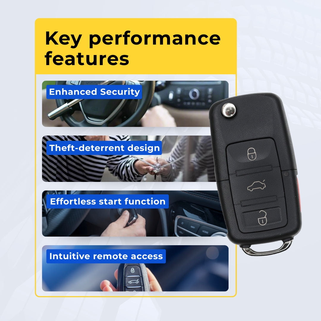 Replacement Flip Key Fob for Volkswagen Golf 2016 FCC NBG010180T Part Number 5K0837202 5K0837202AK 5K0837202AE Pack of 2