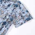 thumbnail image 4 of YIUME Men's Hawaiian Shirt Budgie on Vacation Print By Annick Cotton Button-down Short Sleeve Aloha Shirt, 4 of 8