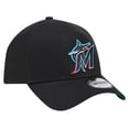 thumbnail image 3 of Men's New Era Black Miami Marlins Team Color A-Frame 9FORTY Adjustable Hat, 3 of 5