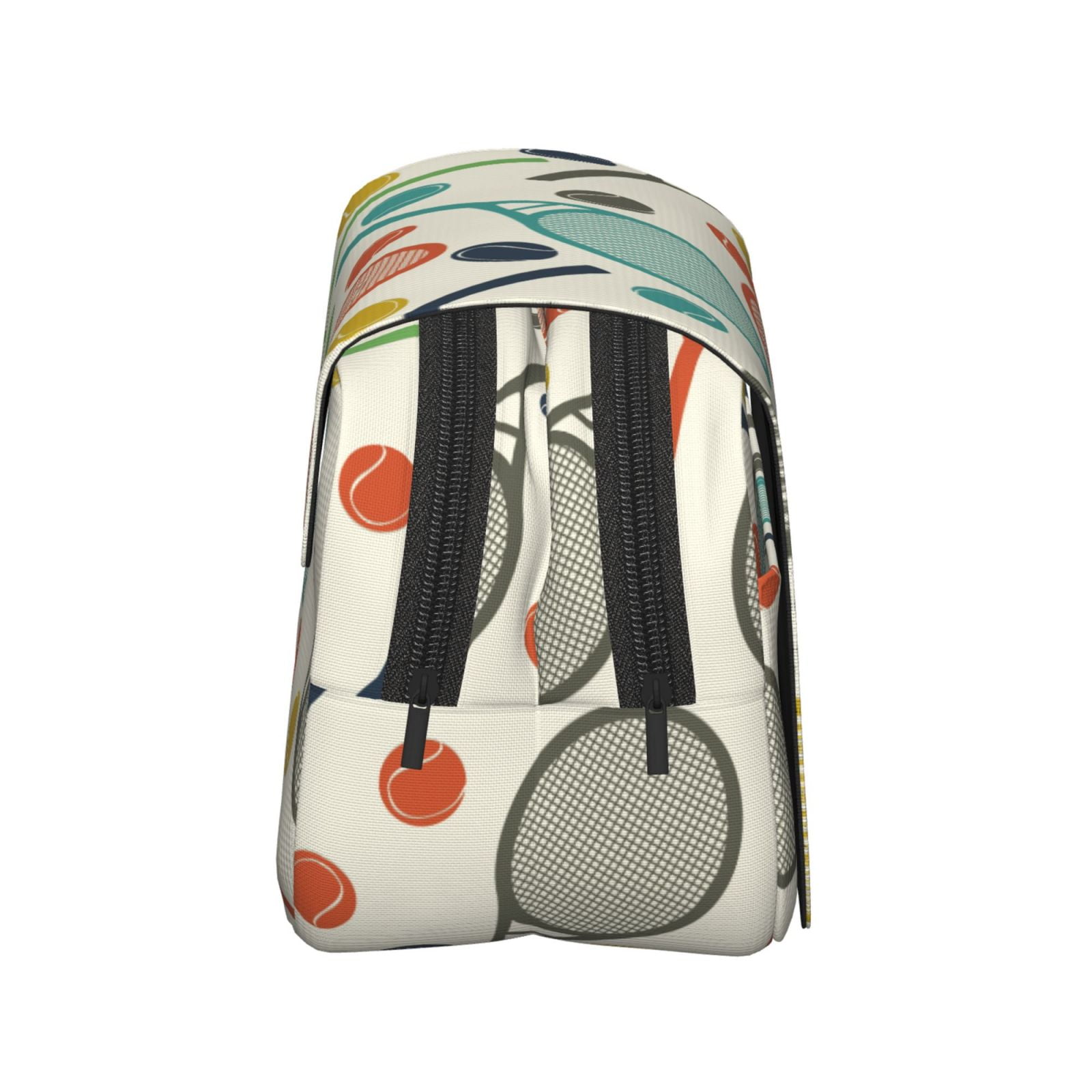 Rateoe Racket and Tennis Ball Pattern Double Clamshell Pen Case, Storage Organizer with Two Zipper Compartments– Holds Up to 50 Pencils & Pens