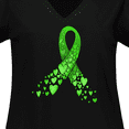 thumbnail image 4 of Inktastic Mental Health Awareness Ribbon with Green Hearts Women's Plus Size V-Neck T-Shirt, 4 of 5