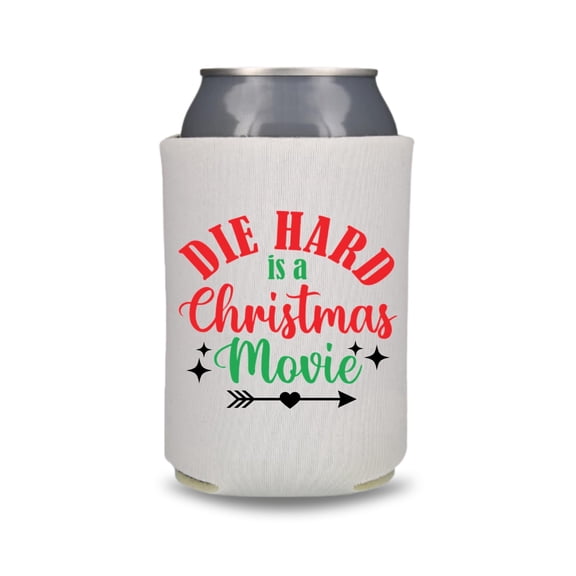 Christmas Can Coolers, Die Hard Is A Christmas Movie Coolies, Christmas Party Favors, Christmas Gift, Holiday Beer Huggers, White Elephant Gift