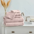 thumbnail image 4 of Market & Place 100% Cotton Textured 4-Piece Bath Towel Set, Dusty Rose, 4 of 6